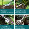 816sBYlTowL._AC_SX679_ Heavy Duty Gardening Tools - Gardening Gifts for Women, Men, Mom, Dad - Durable, Ergonomic Garden Tools Set (Green with Potting Mat)