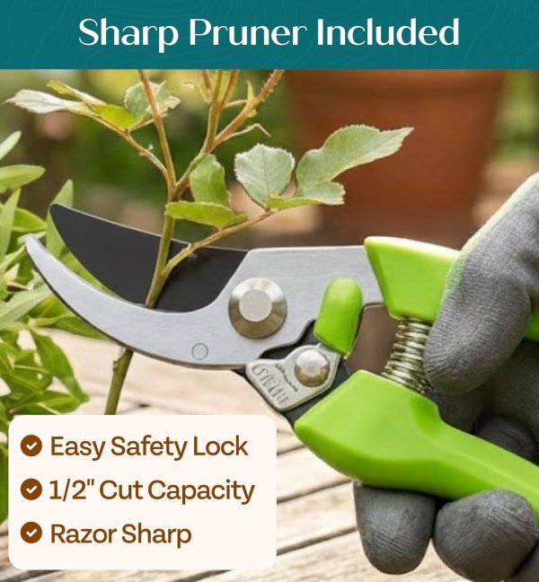 819JZlJOsTL._AC_SL1500_ Heavy Duty Gardening Tools - Gardening Gifts for Women, Men, Mom, Dad - Durable, Ergonomic Garden Tools Set (Green with Potting Mat)