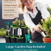 Heavy Duty Gardening Tools - Gardening Gifts for Women, Men, Mom, Dad - Durable, Ergonomic Garden Tools Set (Green with Potting Mat)